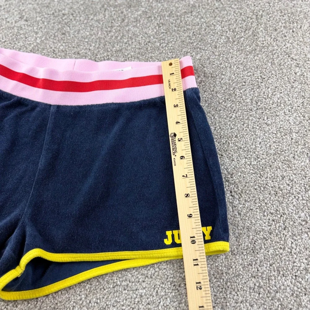 Juicy Couture Shorts Women Size M Navy Blue Velour Dolphin Y2K Sporty Coquette